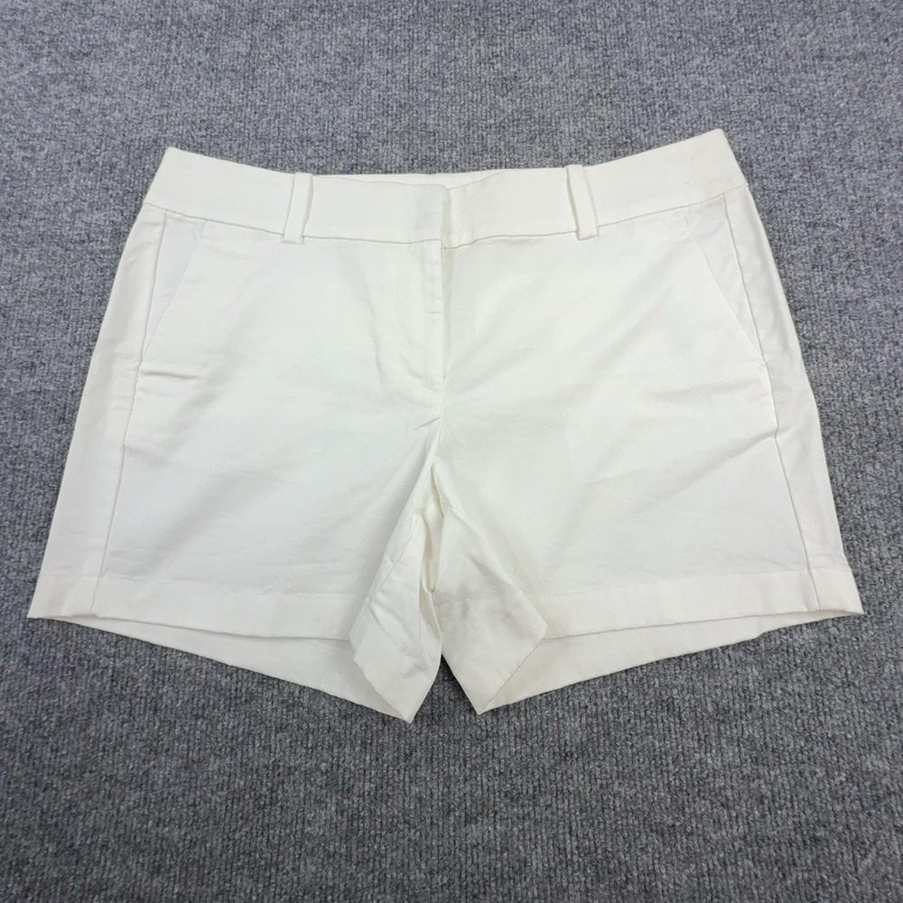 Ann Taylor Shorts Womens 10 White Twill Chino 7.5 Inseam City Short Casual